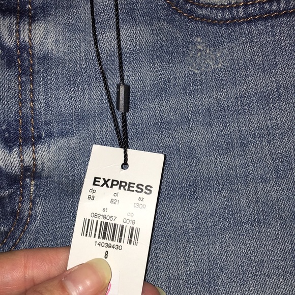 Express women’s denim Rhinestone mini skirt - Picture 4 of 8